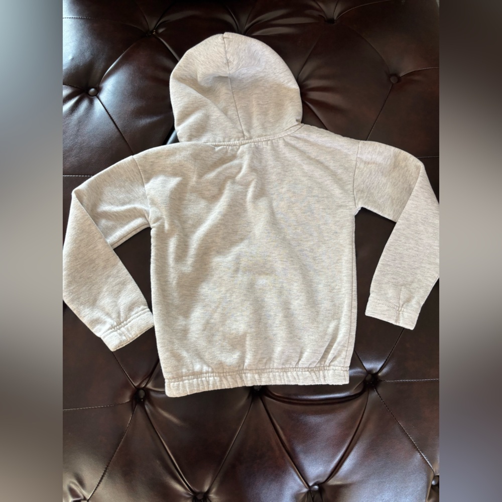 DKNY Kids Light Gray Hoodie with Maroon Logo - Picture 2 of 7